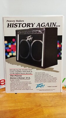 PEAVEY STEREO CHORUS 212 GUITAR AMPLIFIER ORIGINAL 1988 PRINT AD