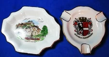 Lot of 2 Hand Painted Souvenirs 1  Bavarian Ashtray 1 Edinburgh Trinket Dish