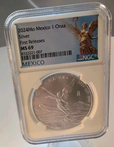 2024 Mexico Libertad Silver 1 Onza NGC MS69 Onza Coin First Releases .999 Silver