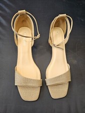 Touch Ups By Benjamin Walk Womens 41355 Silver Strappy Dress Heels Shoes US 11W