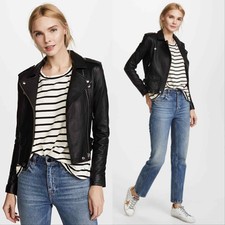 Iro Ashville Leather Moto Biker Jacket Black Women's 34 Us 2