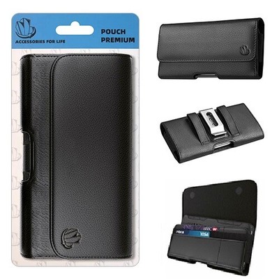 Horizontal Belt Clip Universal Pouch Card Slot For Apple iPhone 16 Plus 6.7''