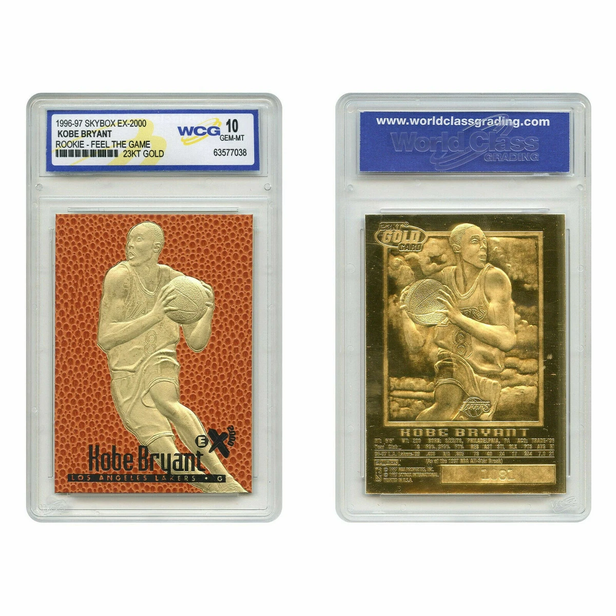 Kobe Bryant Basketball Grade 10 Rookie Sports Trading Cards 