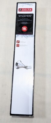 Delta Windemere 18-in Polished Chrome Wall Mount Single Towel Bar Rack Set Screw