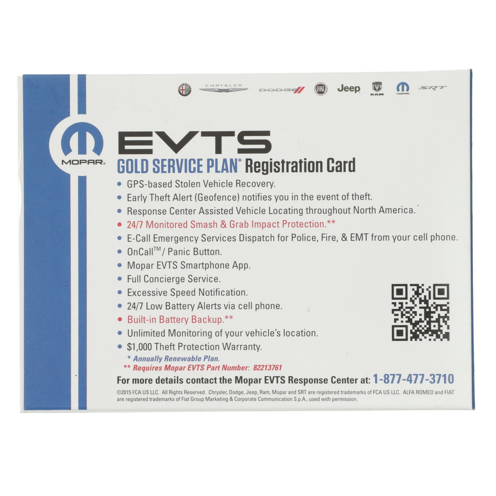 DODGE JEEP CHRYSLER RAM EVTS ELECTRONIC VEHICLE TRACKING SYSTEM MOPAR