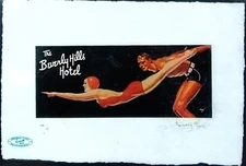 The Dive, The Beverly Hills Hotel, AP. Print, 22x15x Signed Fairchild Paris 