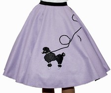 4-Pcs LAVENDER 50's Poodle Skirt Size Small - Waist 25"-32" - Length 25"