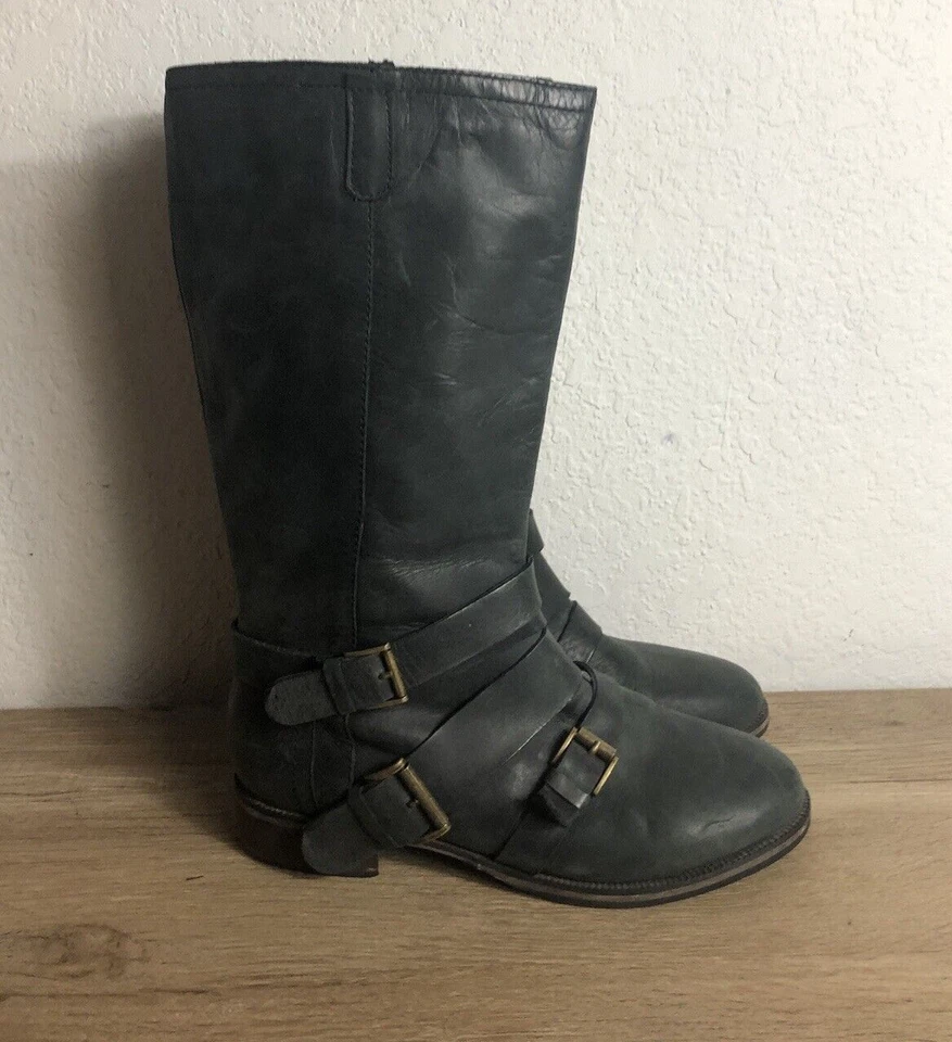 Joie 女式 37.5 英里之外黑色及膝摩托车靴 — 第 4/4 张图片