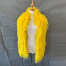 Women's Warm Faux Mongolian Lamb Fur Scarf Long Curl Fur Shawl Wraps Winter Neck