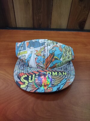 Vintage Superman Hat Cap Comic Strip TM & DC Comics Fitted 7 1/8
