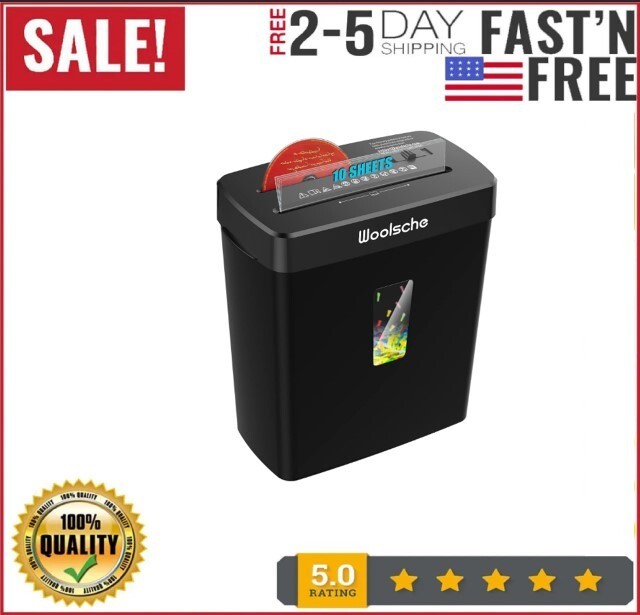 Home Office Paper Shredder 10 Sheet Cross Cut Heavy Duty CD&Credit Card Shredder-image