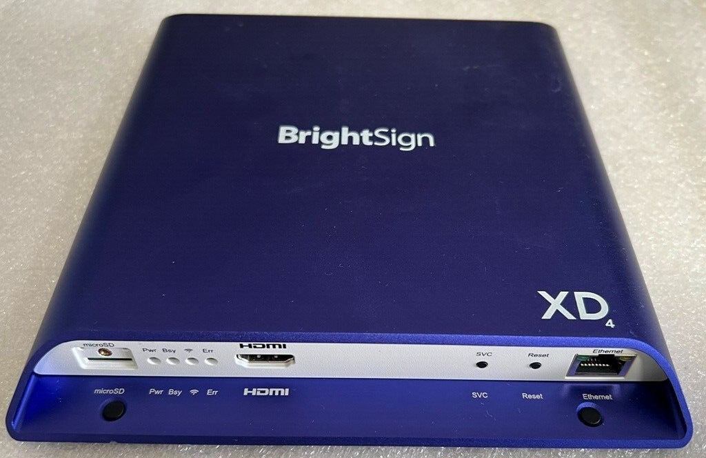 BrightSign XD234 H.265, True 4k, dual video Standard I/O Digital Signage player