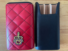 CUERVO & SOBRINOS Travel Cigar Case 3- Finger Premium Leather-Cedar Wood Lined