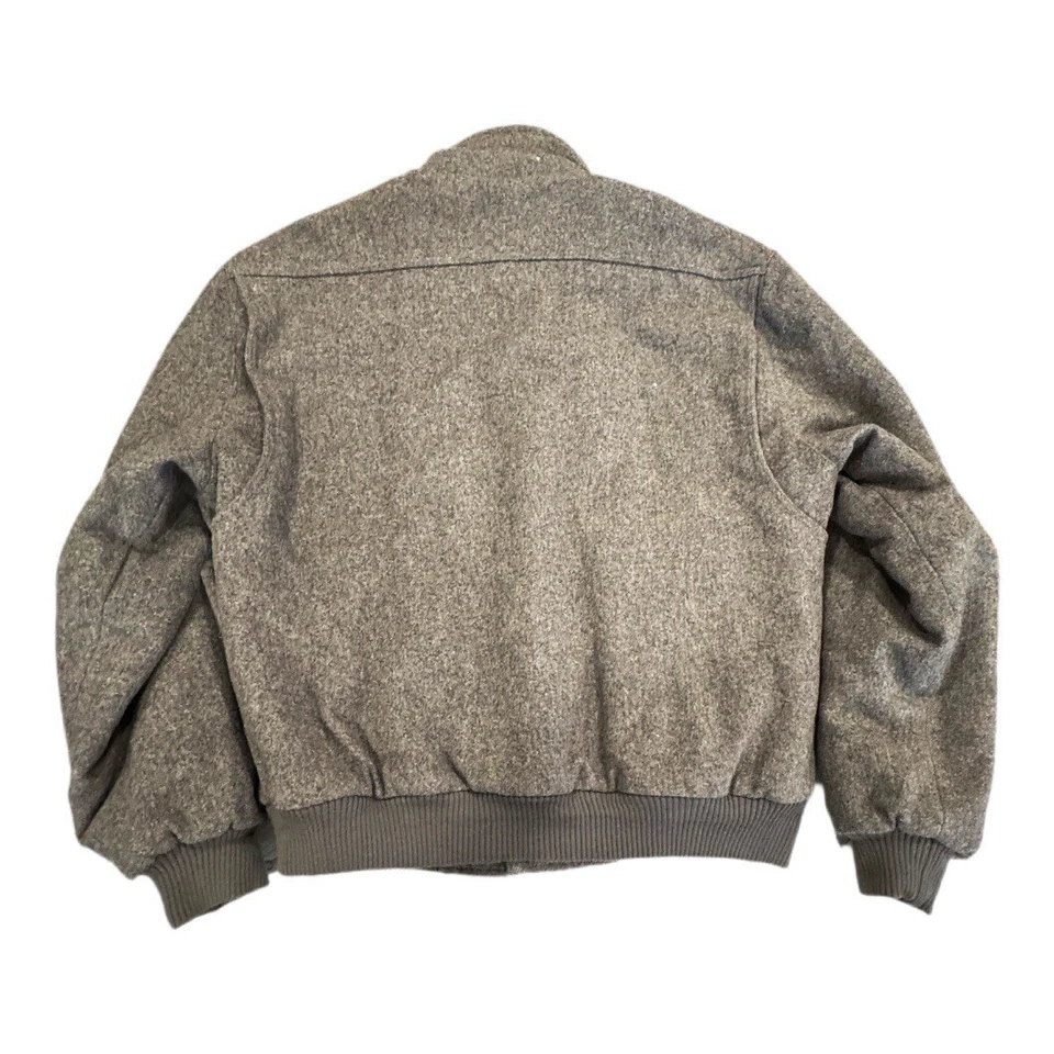 VTG! Members Only 100% Wool Bomber Jacket Coat Men's Charcoal Gray 90's 46L - Image 2 of 4