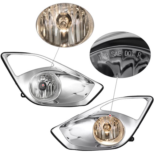 Front Bumper Fog Lights W/ Chrome Covers & Bulbs For 2013-2015 Toyota Avalon - Picture 5 of 22