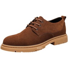 Spring Retro Casual Business Mens Lace Up Dress Real Suede Leather Work Shoes Sz