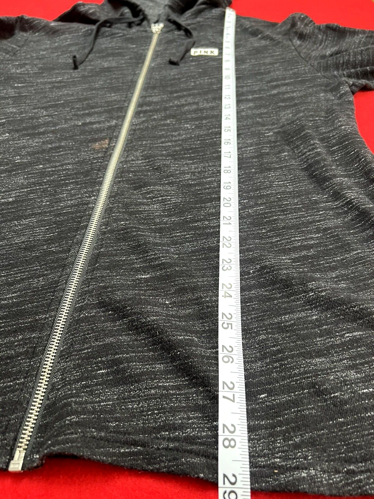 UNDERCOVER Felpa donna Victoria's Secret ROSA full zip nera con cappuccio taglia media 170 96A spacchi laterali