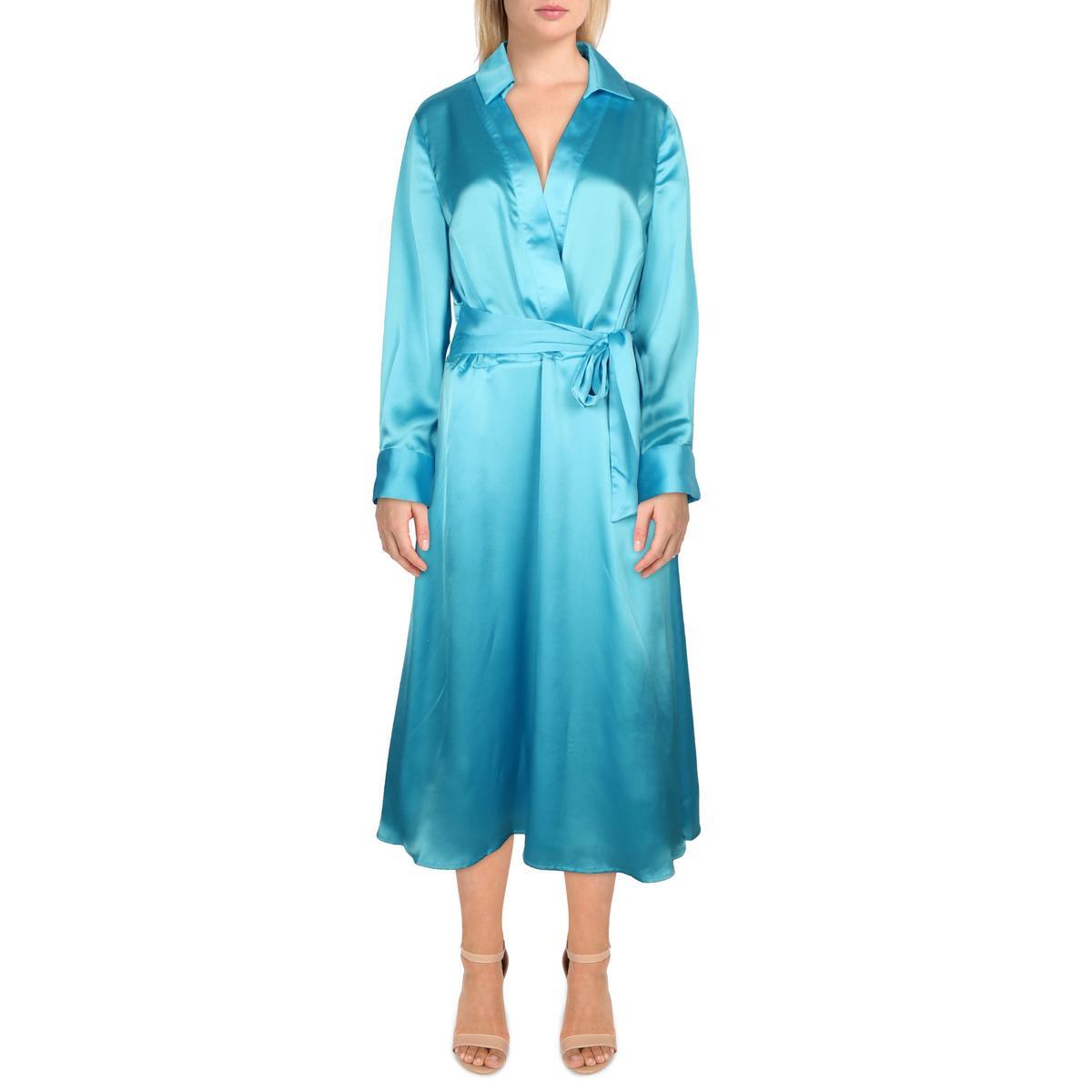 Женское длинное вечернее платье-рубашка с синим стихарем Tahari ASL 12 BHFO 0561