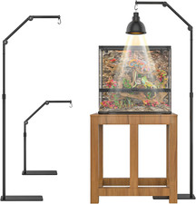 Reptile Lamp Stand - Metal Bracket,Adjustable Height 21-51 Inch , 360  Rotation