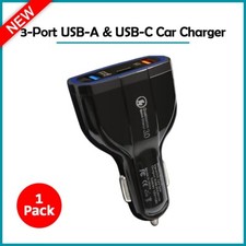 B2G1 Quick Charge QC 3.0 Fast Car Charger USB-A Type C For iPhone Samsung Laptop