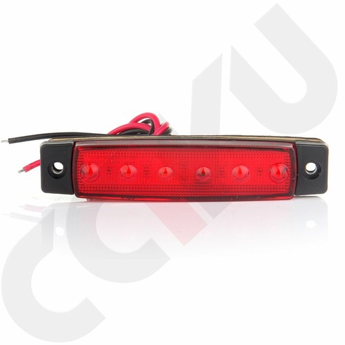10x 3.8" Red/Amber 6LED Side Marker Light indicators Truck Trailer Bus Universal - Picture 4 of 11