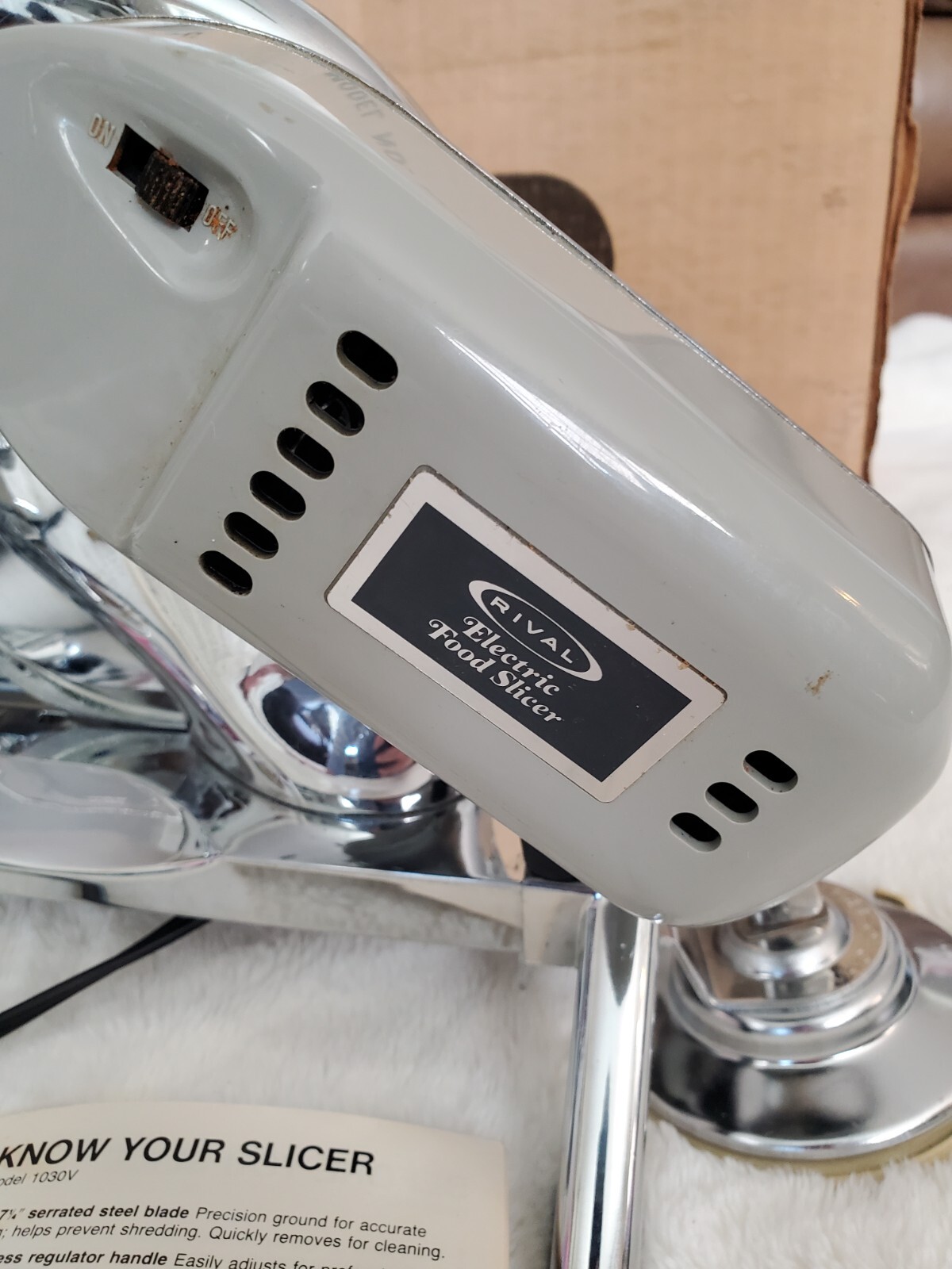 Vintage Rival Electric Chrome Food Slicer 1030V/2 User's Manual