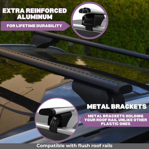 ERKUL Roof Rack Cross Bars for INFINITI QX55 2022-2025 with Flush Rails - Black - Picture 5 of 7