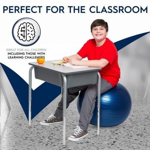Bouncyband Weighted Ball Seat 65cm Blue. Kids/Adults 65cm No Roll Yoga Ball - Picture 3 of 9