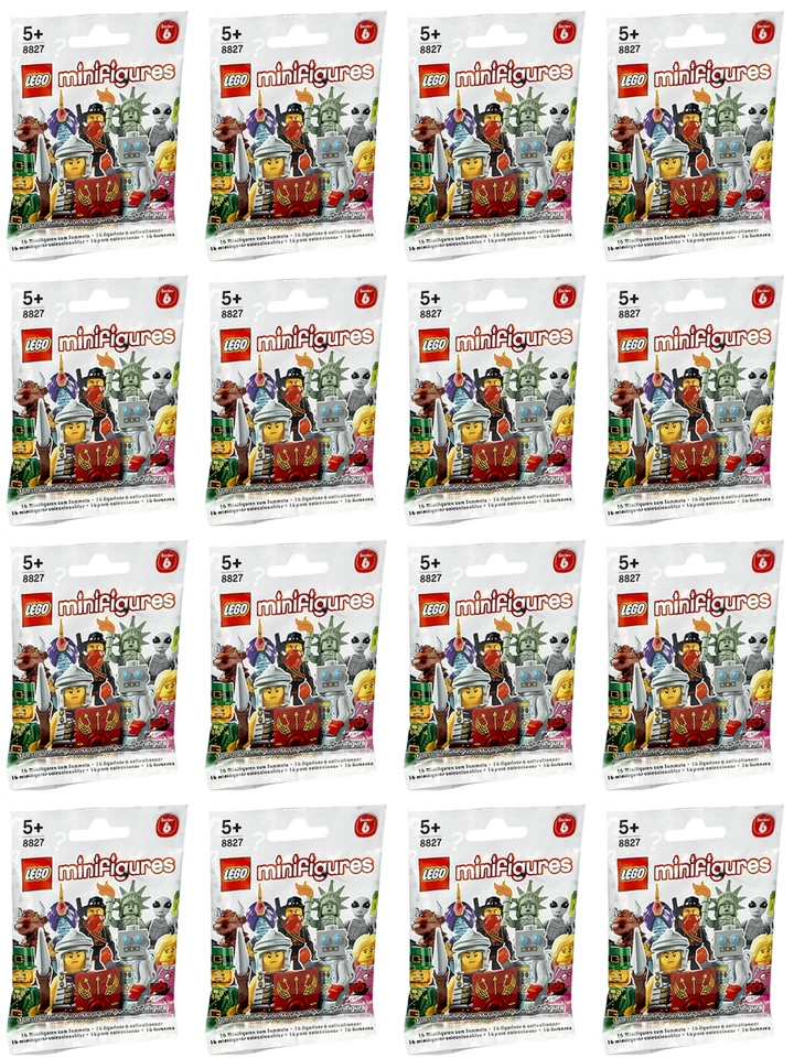 Complete Set of (16) Lego Series 6 Minifigures 8827 New Factory Sealed 2012 - Image 2 of 4