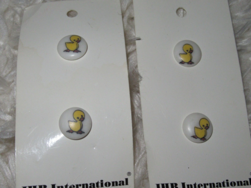 Vintage JHB International Baby Duck Button Buttons - 2 Packs - 4 Duckies 1/2"