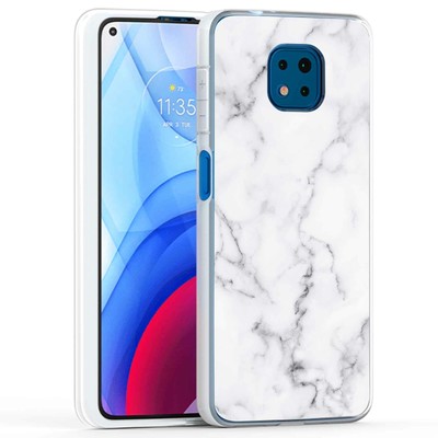 Phone Case Cover for Motorola Moto G Power 2021,Blk White Marble 2 Print, USA