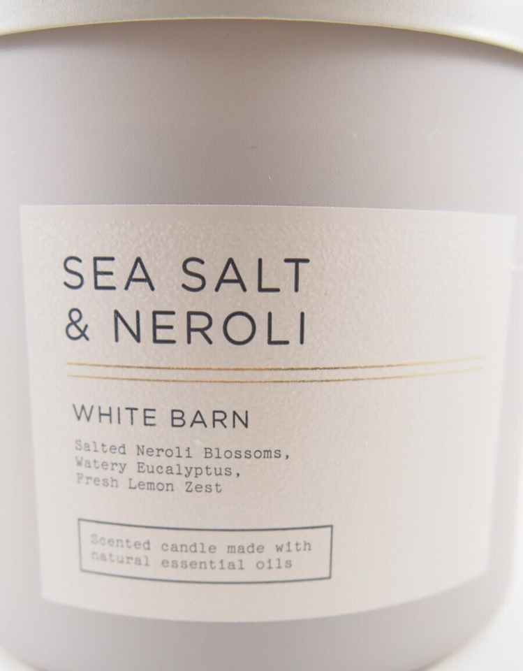 (1) Bath & Body Works White Barn Sea Salt & Neroli 3wick Scented
