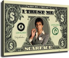 Tony Montana Scarface Money Poster 24x36 Unframed Wall Art Decor
