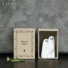 East of India Bestie Boo Ghost Matchbox | Halloween Mini Friendship Gift
