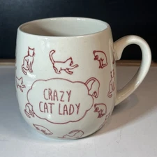 Crazy Cat Lady Mug World Market Heavy Ceramic 20 Oz 4.25" H