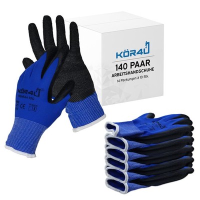 kör4u Arbeitshandschuhe Premium 100, Latex-Beschichtung, 140 Paar