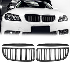 Nieren Grill GLANZ SCHWARZ Kühlergrill Doppelsteg für BMW 3er E90 E91 2006-2008
