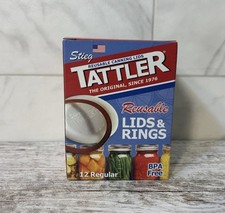Tattler Regular Mouth Canning Lids with Rubber Rings 12 pk Brand New Made In USA