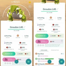 Pokemon Shiny Groudon LV40 Unlock 3moves GO -TRA'DE 20k Dust- Read Description
