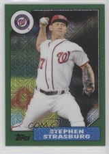 2017 Topps Silver Pack 1987 Design Chrome Green 170/175 Stephen Strasburg fm0