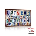 Vintage Open Bar Metal Tin Signs Wall Decor 12 x 8 Inches - 30*20cm 2030-A-13