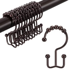 Shower Curtain Hooks Rings, TENOVEL Double Sided Shower Hooks Rust Proof for ...