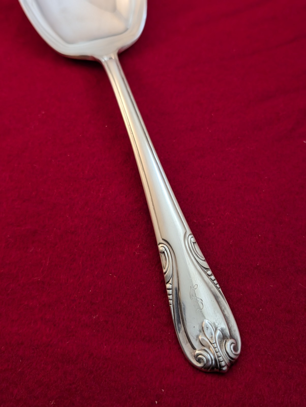 Wallace SONATA Monogram S Silver Plate Casserole Spoon Flatware