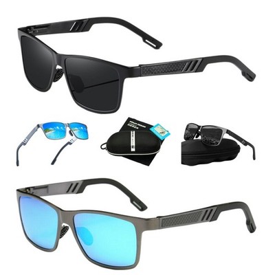 Aluminium Herren HD Sonnenbrille Polarisiert Sport Carbon UV400 Verspiegelt Matt
