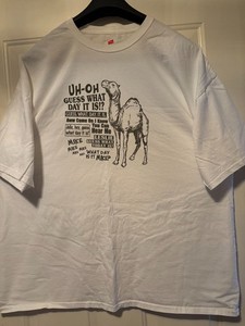 Unisex T Shirt Hanes "Guess What Day" White 4XL Crew neck Short Sleeve Cotton
