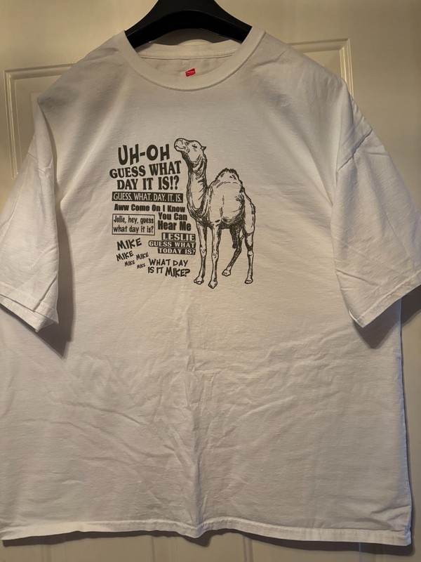 Unisex T Shirt Hanes "Guess What Day" White 4XL Crew neck Short Sleeve Cotton