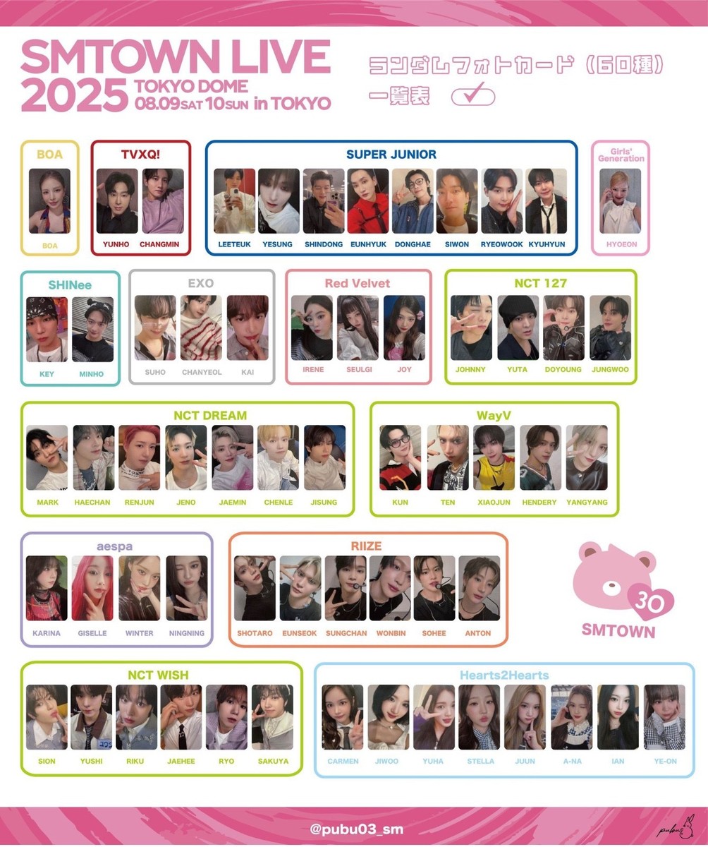 ☆激レア☆SMTOWN LIVE Ⅲ in TOKYO 写真　カード SMTOWN LIVE 2025 TOKYO DOME OFFICIAL TRADING PHOTOCARD IN