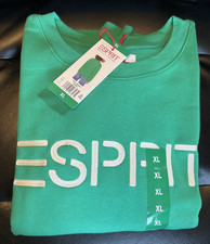 NWT Esprit Women's Logo Fleece Green Crewneck Sweatshirt 80's Sz XL