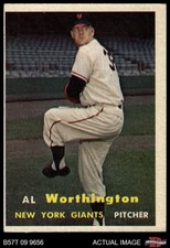 1957 Topps #39 Al Worthington Giants 4 - VG/EX