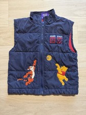 Vintage Disney Winnie the Pooh  Tigger Basketball Puffer Vest Size 4T Navy Blue